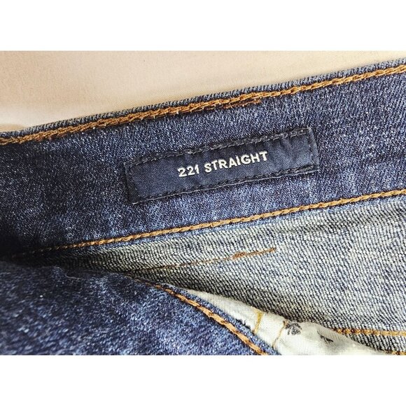 Lucky Brand Size 38X30 Mens 221 Straight Blue Denim 5 Pocket Logo Tag Jeans - Picture 4 of 13